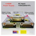 thumbnail image 2 of AC DC To 5V 12V 24V Switching Power Supply Adjustable 36V 48V 60V 80V 120V 160V 480W Digital Display ,Easy Operation, 2 of 7