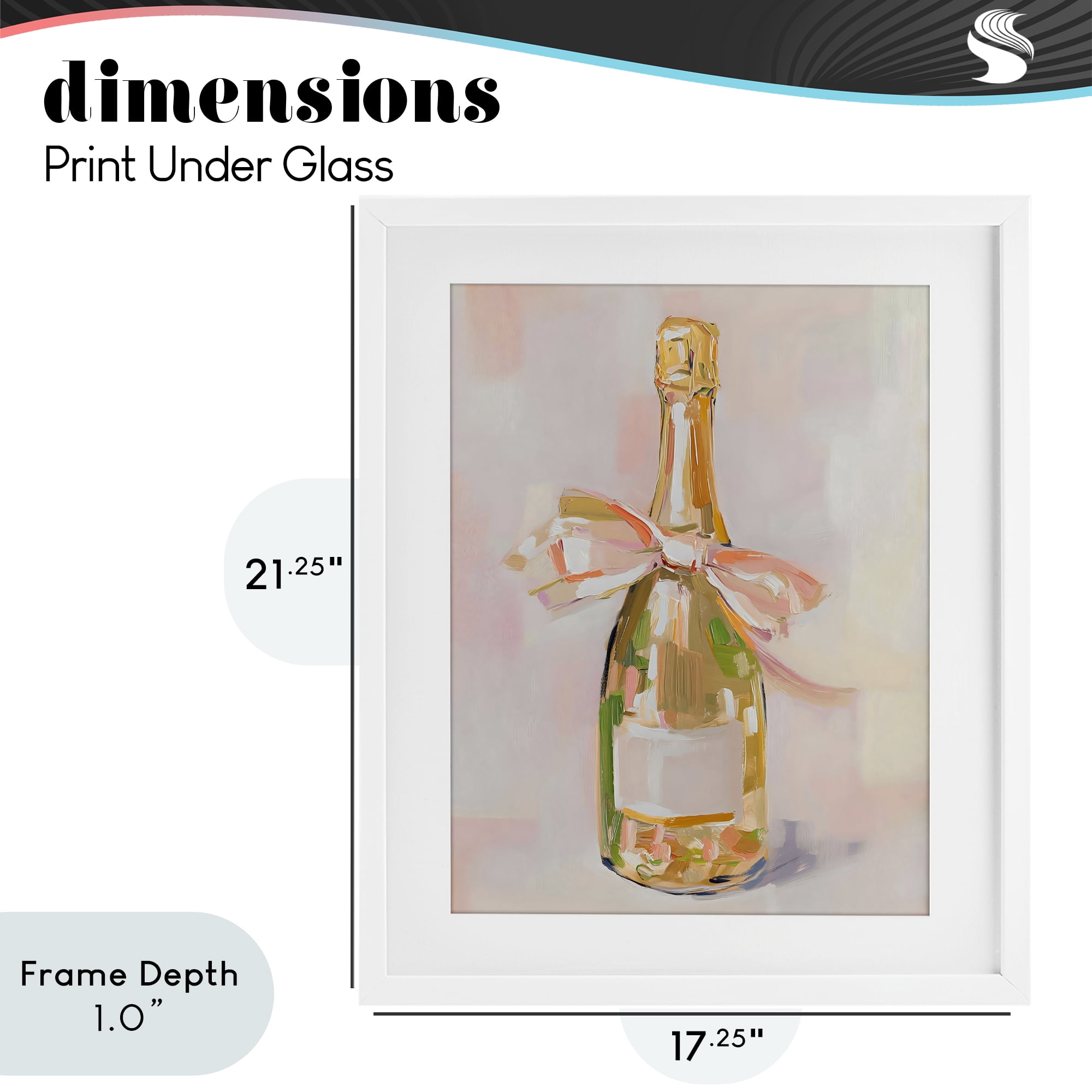Stupell Industries Pink Champagne Celebration White Framed Print Under Glass, design by The Prints Vibe