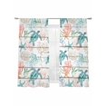 thumbnail image 2 of Teal Red Coastal Sheer Curtains 63 Inches Length 2 Panels Set, Window Curtains for Living Room/Bedroom, Beach Nautical Sea Turtle Coral Starfish Vintage Light Filter Rod Pocket Curtain 52''x63''x2, 2 of 8