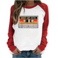 thumbnail image 1 of Blusa informal de manga larga con cuello redondo y estampado 1972 para mujer Pompotops  gfhjh17218, 1 of 3