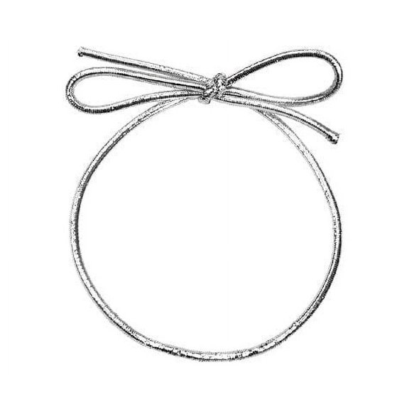 Metallic Stretch Loops Silver 10" Pre-Tied Elastic Bows (Package of 50)