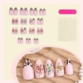 thumbnail image 2 of Uñas postizas adhesivas Lukmexor almendra con diseño floral y estampado leopardo, 30 piezas, 2 of 7