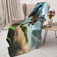 thumbnail image 3 of Sikiie Lake Forest Dinosaur A Cozy Flannel Fleece Throw Blanket: Lightweight & Thick for All Seasons - Perfect for Women, Men, & Kids"50"x40", 3 of 6