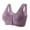 Purple, variant on Herrnalise Women's Lace Edge Vertical Stripe Back Bra Padded Bra Wireless Lingerie For women