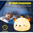 thumbnail image 2 of Night Light for Kids Rechargeable LED Bedside Lamp 7 Colors Silicone Deer Lamp Touch Birthday Gift, 2 of 5