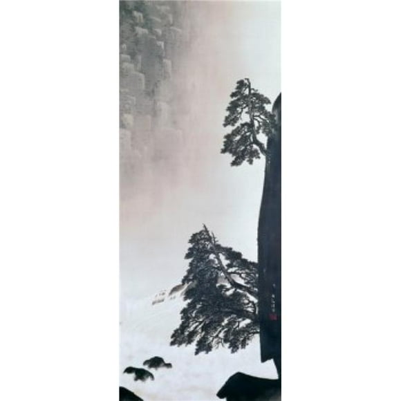 Posterazzi SAL260848 Title Unknown Hillside & Tree Japanese Art Smithsonian Show 1975 Poster Print - 18 x 24 in.