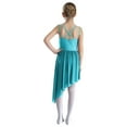 thumbnail image 2 of Jhaoyu Robe de Danse Lyrique Moderne Jazz pour Filles Enfants Robe Justaucorps Irrégulier Performance Danse Bleu Vert 10, 2 of 7