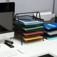 thumbnail image 3 of Mind Reader 4-Tier Paper Tray, Desktop Organizer, Metal, 11.75"L x 13.75"W x 12.5"H, Black, 3 of 8