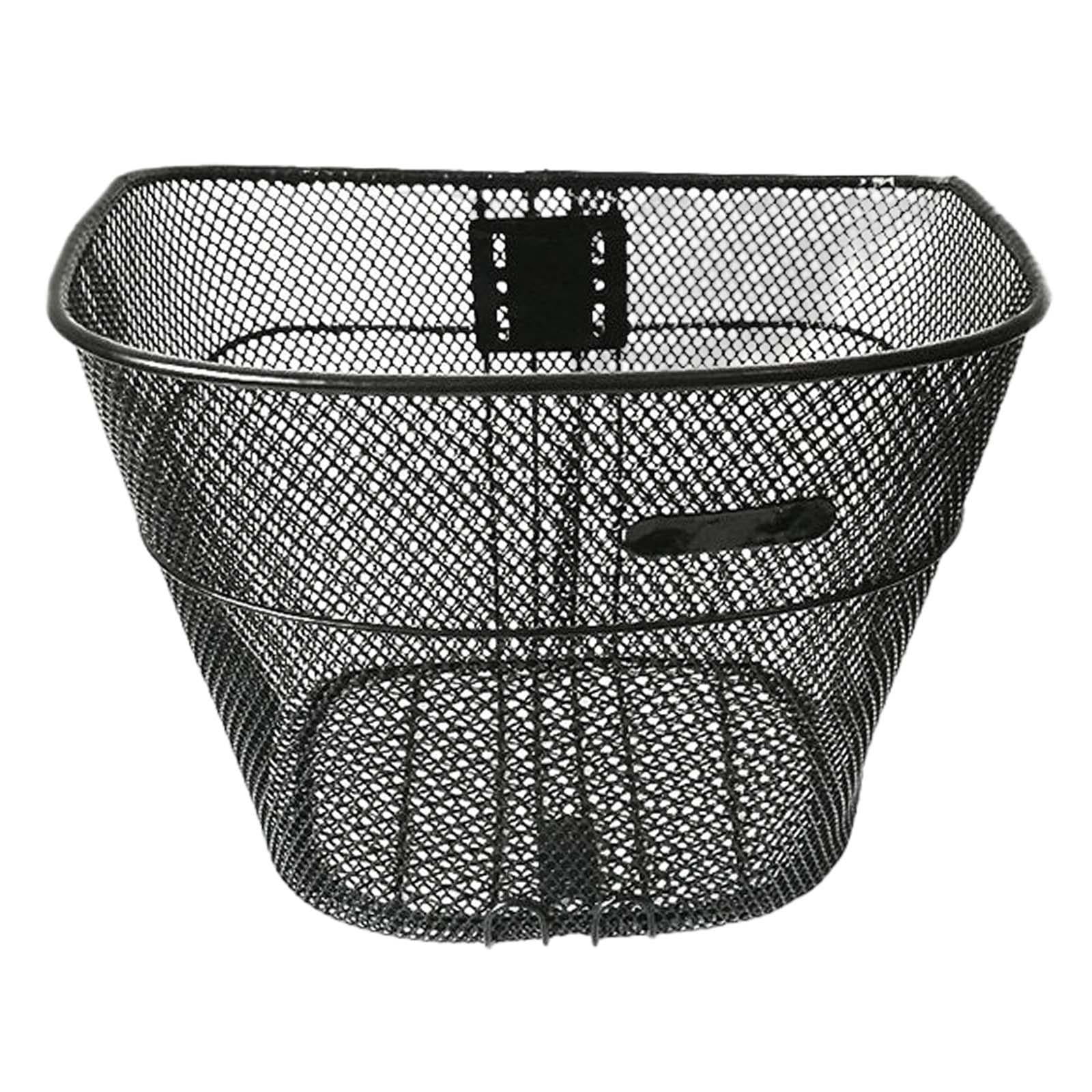 Vensio Heavy Duty Iron Mesh Bike Front Basket with 3 Fixed Holders Removable Handlebar Storage for Shopping