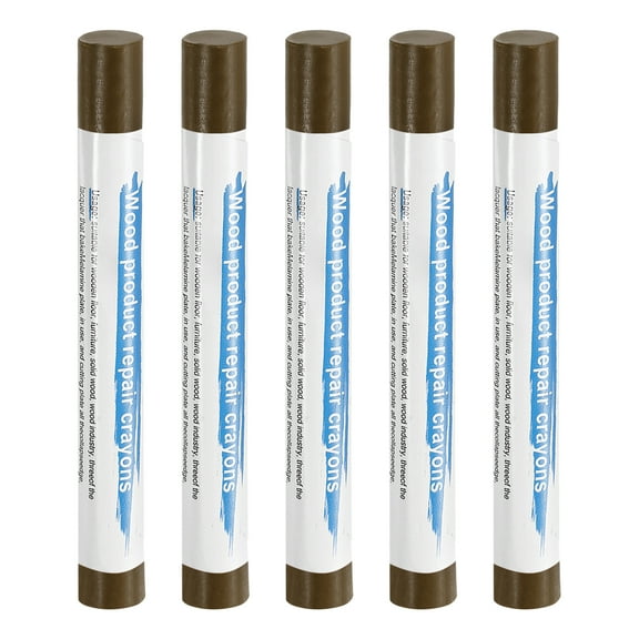 Uxcell 5pcs Wood Filler Sticks Wooden Wax Touch Up Furniture Repair Crayons for Scratch Cracks Hole Table Wood Floor, Light Tea Green