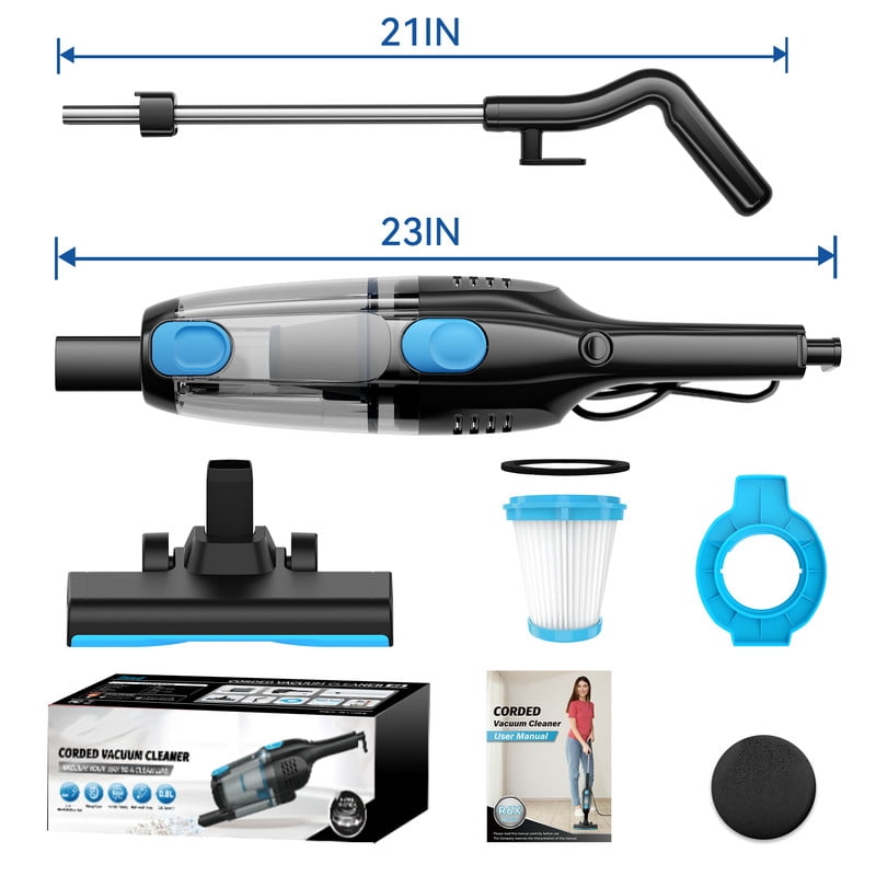 Homadio Corded Stick Vacuum Cleaner, Upright/Handheld 3-in-1 Lightweight Vacuum with HEPA Filter for Hard Floor, Carpet and Pet Hair, 1L Dust Cup
