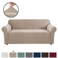 thumbnail image 1 of H.VERSAILTEX 1-Piece Jacquard Spandex Sofa Stretch Slipcover, Sand, 1 of 7