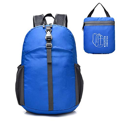 Epicgadget Lightweight Water Resistant Travel Daypack Hiking Camping Outdoor Foldable Backpack (Blue)
