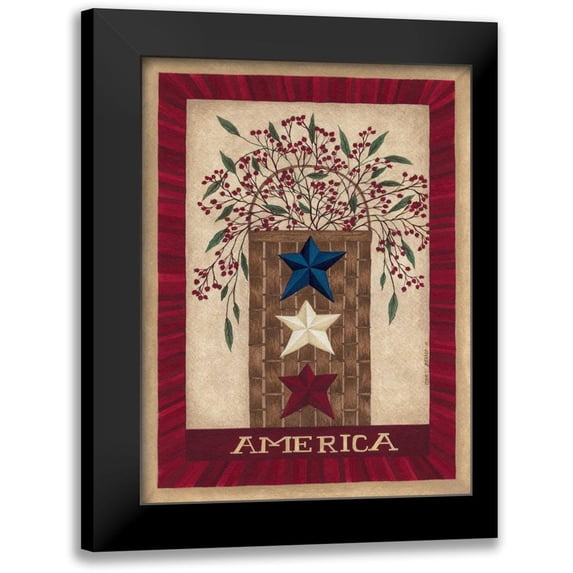 Shamp, Cindy 12x14 Black Modern Framed Museum Art Print Titled - America