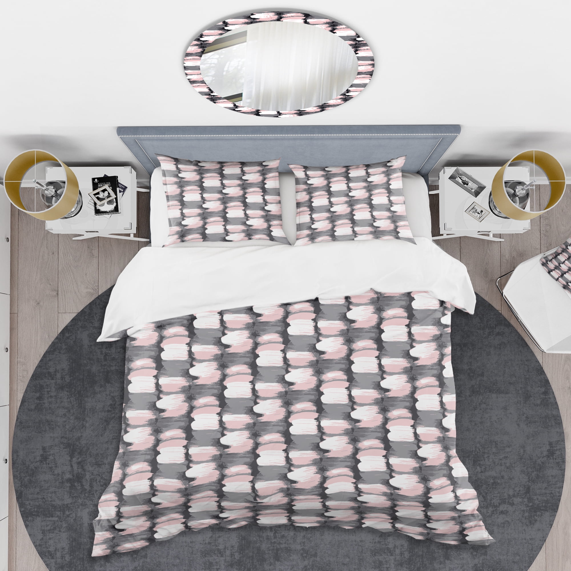 Designart 'Paint brush strokes pattern' Mid-Century Modern Duvet Cover Set