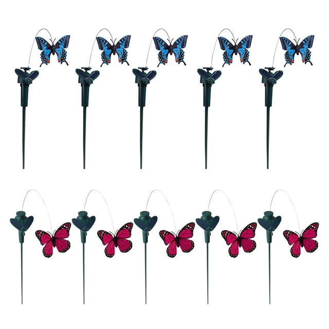 Juego de 10 Estacas de Mariposa Baoblaze Sores de Resina Realistas Plantador de Estacas de Aves Falsas