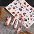 thumbnail image 6 of Papapt Halloween Nail Art Stickers Cute Ghost Pumpkin 3D Self-Adhesive Nail Decals Bat Cat Skull Designs Nail Decorations Halloween DIY Manicure Supplies for Women Girls&Kids 6Pcs, 6 of 8
