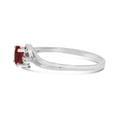 thumbnail image 4 of 10k White Gold Oval Garnet And Diamond Ring, 4 of 6