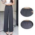 thumbnail image 1 of Pantalones de Verano de Pierna Recta con Pretina Elástica y Pantalones de Pierna Ancha para Mujer, 1 of 2