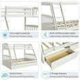 thumbnail image 3 of Clearance TOPMAX Solid Wood Twin Over Full Bunk Bed with Two Storage Drawers, White, 3 of 9