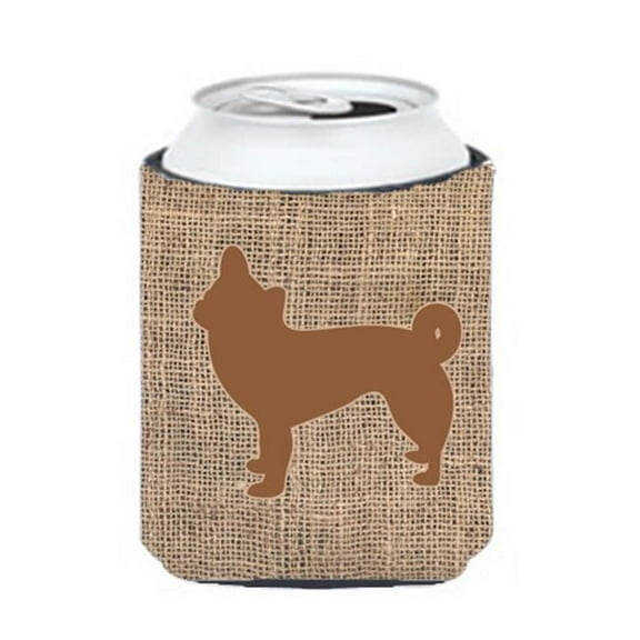 Chihuahua Burlap And Brown Can Or Bottle  Hugger