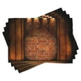 thumbnail image 1 of Ambesonne Rustic Wall Place Mats Set of 4, Brickwork, Standard Size, Orange Dark Orange, 1 of 6