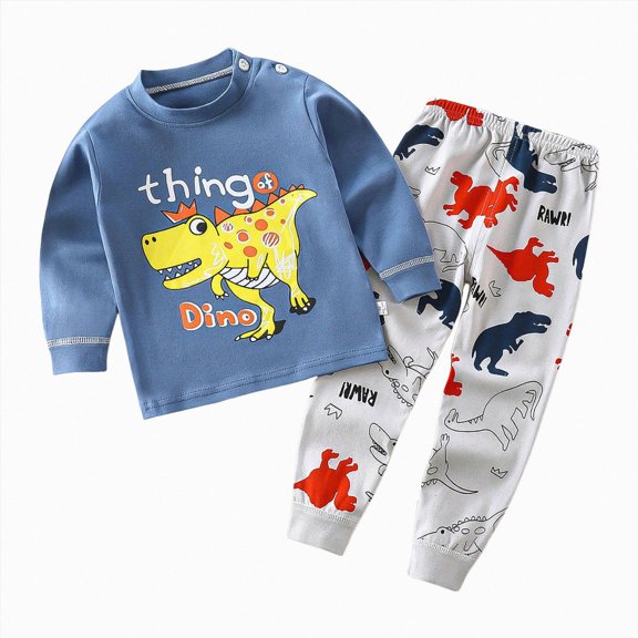 Gubotare Pajamas for Girls Girls Pajamas Sets Long Sleeve Sleepwear Loungewear kids 2 Piece Pjs Set 5T 6T (Blue,5-6 Years)