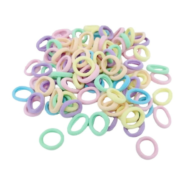 100x Lazos elásticos para el cabello Sombreros multicolores Peinado para el cabello Regalo de cumpleaños Titulares de suaves