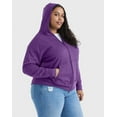thumbnail image 2 of Hanes Just My Size EcoSmart Women's Full-Zip Fleece Hoodie (Plus ) Violet Splendor Heather 4X, 2 of 6