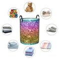 thumbnail image 6 of Balery Glitter Rainbow Round Laundry Basket with Handles Waterproof Freestanding Laundry Hamper for Clothes Toys in the Dorm and Family-Medium, 6 of 8