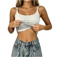 thumbnail image 2 of IUYRTFE Women Padded Tank Top with Bow Detail Scoop Neck Sleeveless Cami for Summer Layering, 2 of 8
