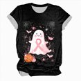 thumbnail image 4 of Godom Halloween Shirt for Women Halloween T-Shirt Short Sleeve Ghost Tee Tops, 4 of 4