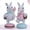 C, variant on Easter Decorations Easter Bunny Figurines Set of 2 Decor Spring Decorative Rabbits Couple with Colorful Cake for Tabletop Home Decor Collection