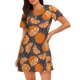 thumbnail image 1 of Disketp Various Oranges para Camisón Corto de Manga Corta para Mujeres, Camisón Cómodo con Escote Redondo, Bonito y Confortable, 1 of 6