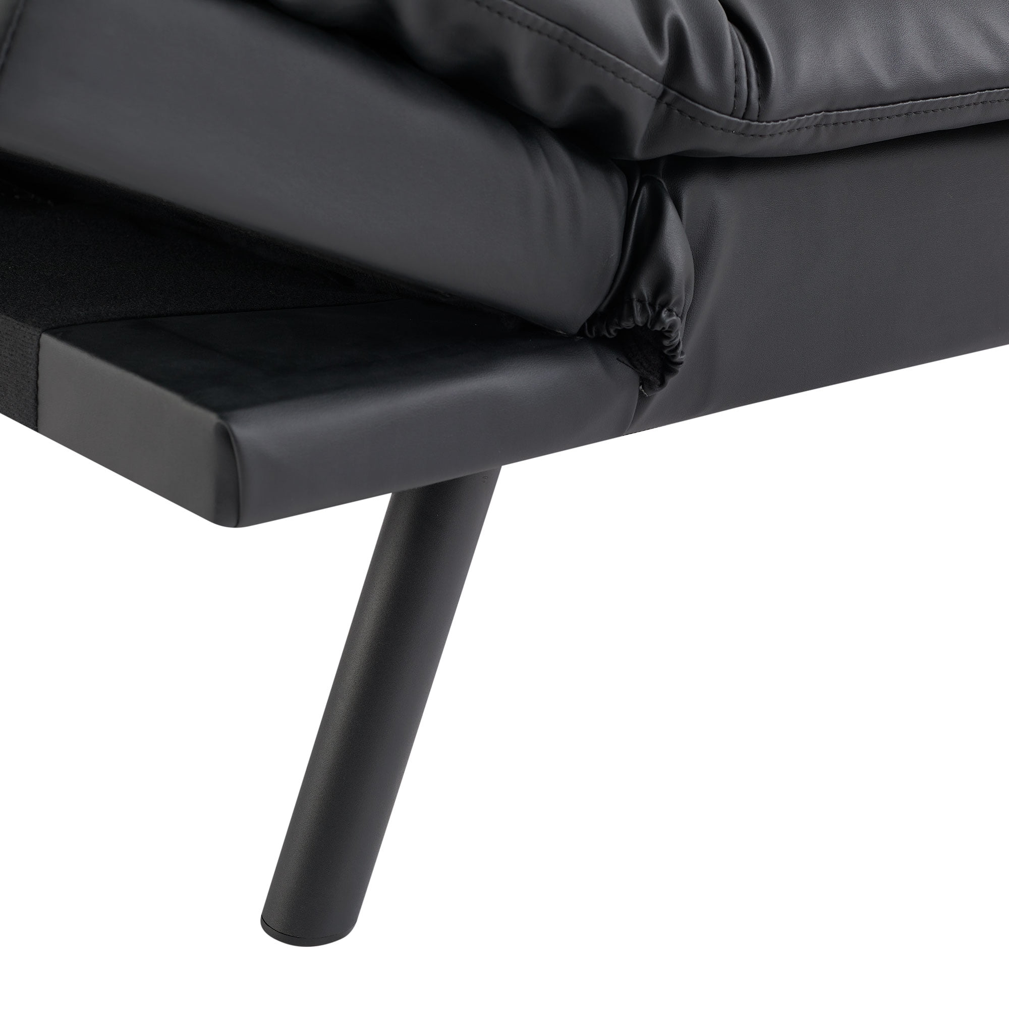 Mainstays 72" Memory Foam Futon Sofa Bed, Black Faux Leather