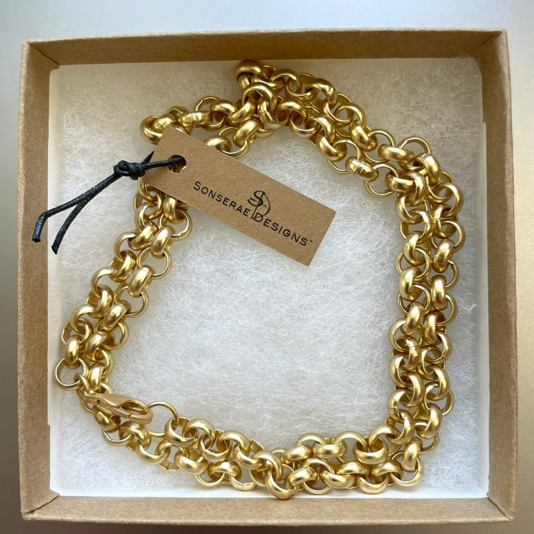 Unisex Rolo Chain Gold, Brushed Silver