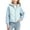 Blue, variant on Luvrsol Girls Quilted Hooded Jacket, Zip‑Up Mixed Fabric Warm Casual Outerwear for Kids 110-170
