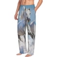 thumbnail image 5 of Cauagu Horses Running Through The Water Mens Pajama Pants Sleep & Lounge Pants,PJ Bottoms with Pockets-Small, 5 of 7