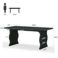 thumbnail image 5 of Tribesigns Modern Dining Table for 4-6, 63-Inch Rectangular Wood Kitchen Table, Large Dinner Table Wooden Dining Room Table, Black, 5 of 9