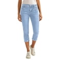 thumbnail image 3 of Capri Jeggings for Women High Waisted Slim Fit Stretch Distressed Denim Capris with Pockets Cropped Jeans, 3 of 8