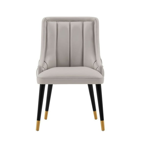 Manhattan Comfort Eda Dining Chair with Solid Wood Frame in Gray