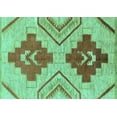 thumbnail image 1 of Ahgly Company Machine Washable Indoor Rectangle Abstract Turquoise Blue Modern Area Rugs, 2' x 5', 1 of 4