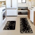 thumbnail image 3 of Sm:)e Black and White Holly Leaf Snowflake Christmas Kitchen Rugs and Mats, 17x29Inch and 17x47 Inch, Non Slip Linen Mat Inside Washable for Porch Patio Hallway, 3 of 7