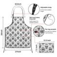 thumbnail image 3 of White Floral Skull Pattern Apron-Garden Aprons for Women with Pockets-Cotton Linen Waterproof Kitchen Cooking Gardening Aprons Adjustable for Kitchen,Cooking,BBQ and Salon 33x27 Inch, 3 of 7