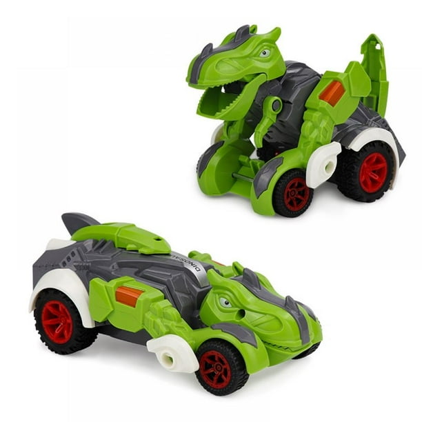 2 in 1 Transforming Dinosaur Car, T Rex/Triceratops Transformer Toys