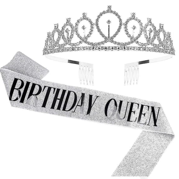 Birthday Queen Sash And Rhinestone Tiara Party Accessories