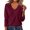 Wine, variant on SBYOJLPB Women V-Neck Tops Long Sleeve Solid Color Fall Winter Knit Sweaters Casual Pullover Top