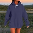 thumbnail image 2 of BiZtdJrK Womens Hoodie Sweatshirts Long Sleeve Oversized Pullover Tops with Pocket Casual Lightweight Workout Sweatshirt Hoodies Navy S, 2 of 6