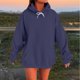 thumbnail image 2 of Sudadera con capucha de lino,Sudadera informal con capucha para mujer, color liso, cuello redondo, manga larga, corte holgado, mezcla de poliéster, ropa de calle cómoda para uso diario, sopatenor, 2 of 9