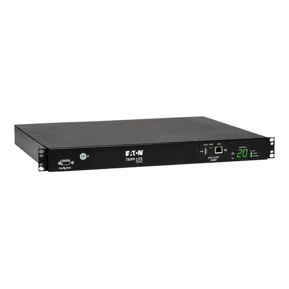 Eaton Tripp Lite Series PDU Switched ATS 200-240V 16/20A 8 C13 2 C19 C20 Horizontal 1URM - Horizontal rackmount - power distribution unit (rack-mountable) - 16 A - AC 200-240 V - 3.8 kW - Ethernet - input: IEC 60320 C20 - output connectors: 10 (power IEC 60320 C13, IEC 60320 C19) - 1U - black